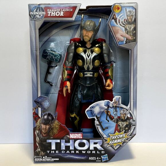 Disney Store Hammer Launch Thor The Dark World Action Figure Marvel Collectible - Picture 1 of 7
